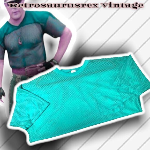 𝅺vintage 1980’s Retro Net Jersey Gym Rat T Shirt, One Size Fits Most - Picture 3 of 5